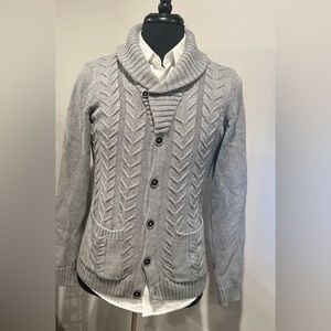H&M shawl collar cable knit chunky cardigan sweater (M)